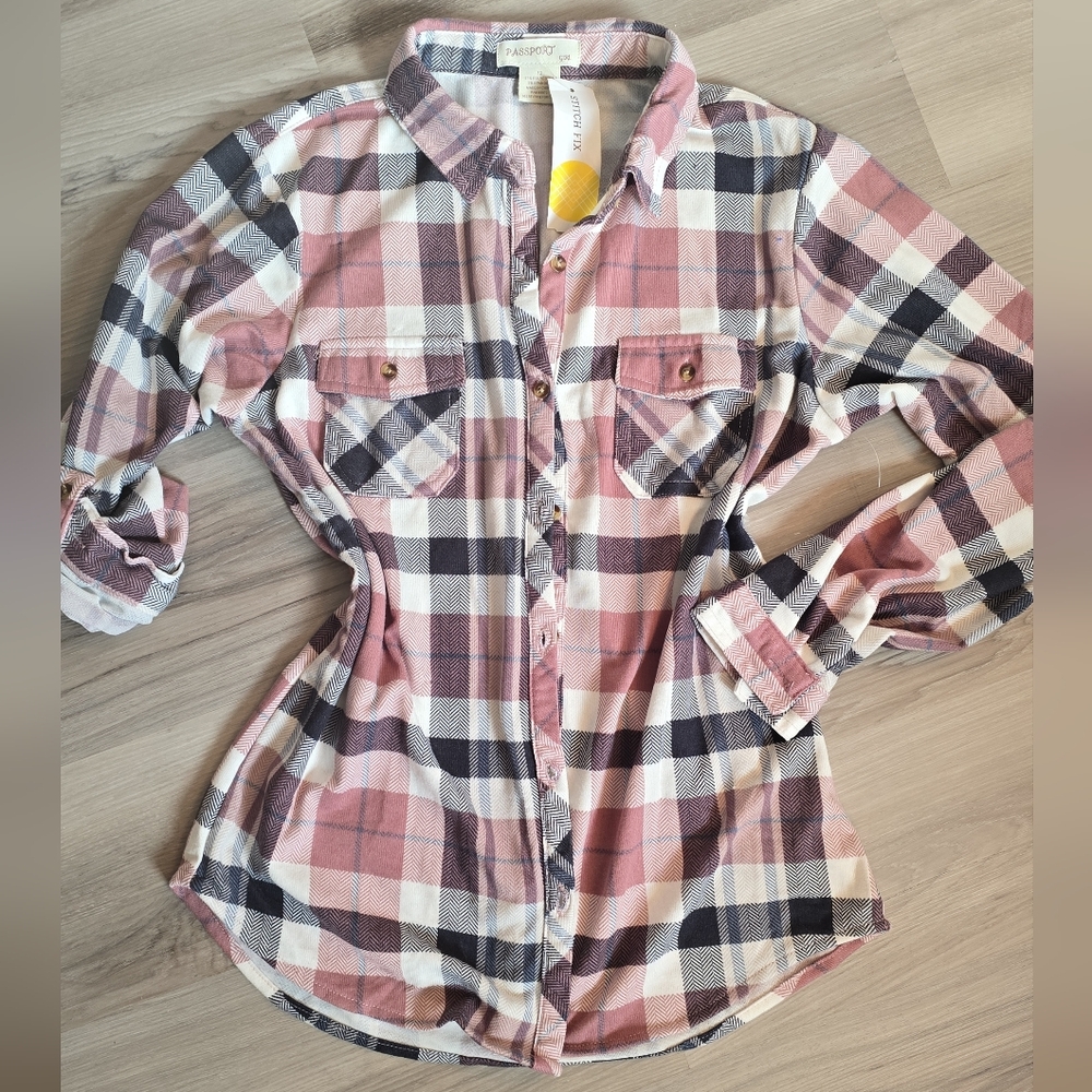 Passport Pink and White Plaid Shirt